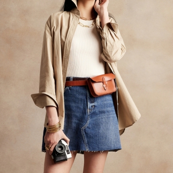 New BR Denim Mini Skirt Size XXS - Picture 3 of 8